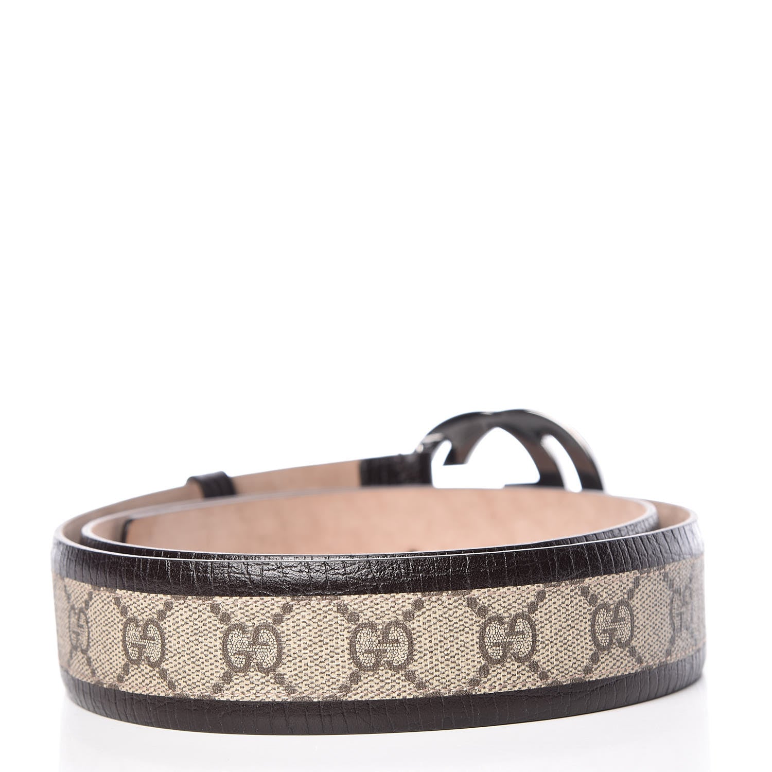 Gucci GG Supreme Monogram Niagara Lux Calfskin Interlocking G 40mm Belt 100 40 Beige Ebony Cocoa 3 of 7