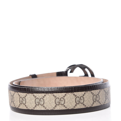 Gucci GG Supreme Monogram Niagara Lux Calfskin Interlocking G 40mm Belt 100 40 Beige Ebony Cocoa 3 of 7