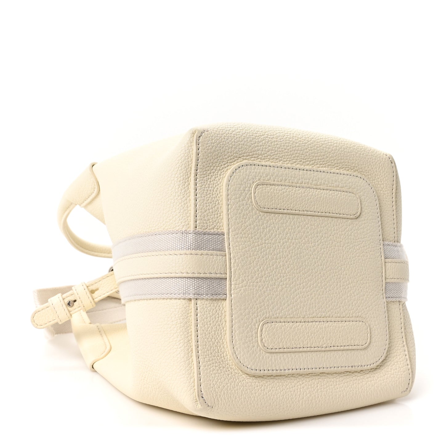 Grained Calfskin Small Bale Bag Whisper White