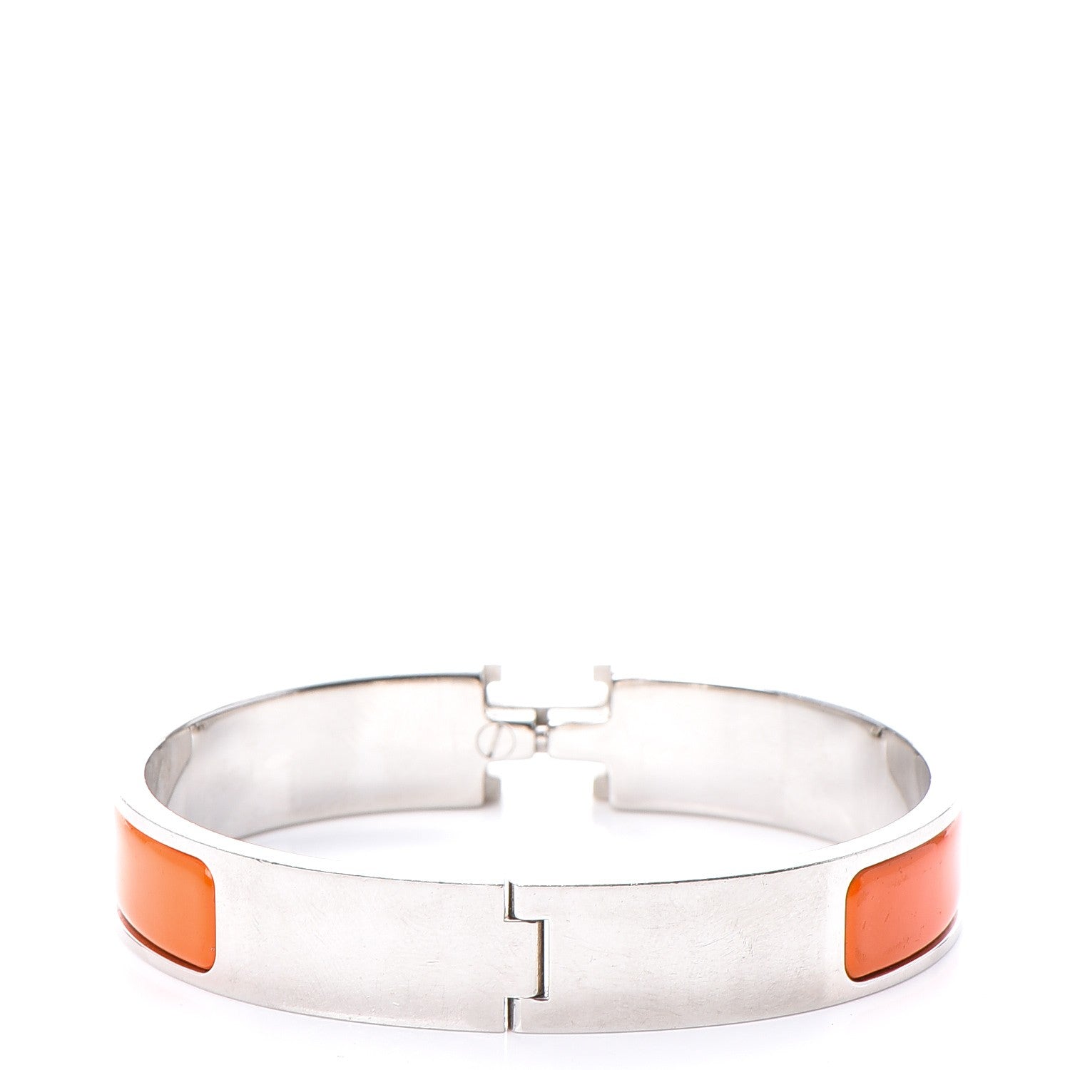 Hermes Enamel Narrow Clic Clac H Bracelet GM Orange 3 of 4