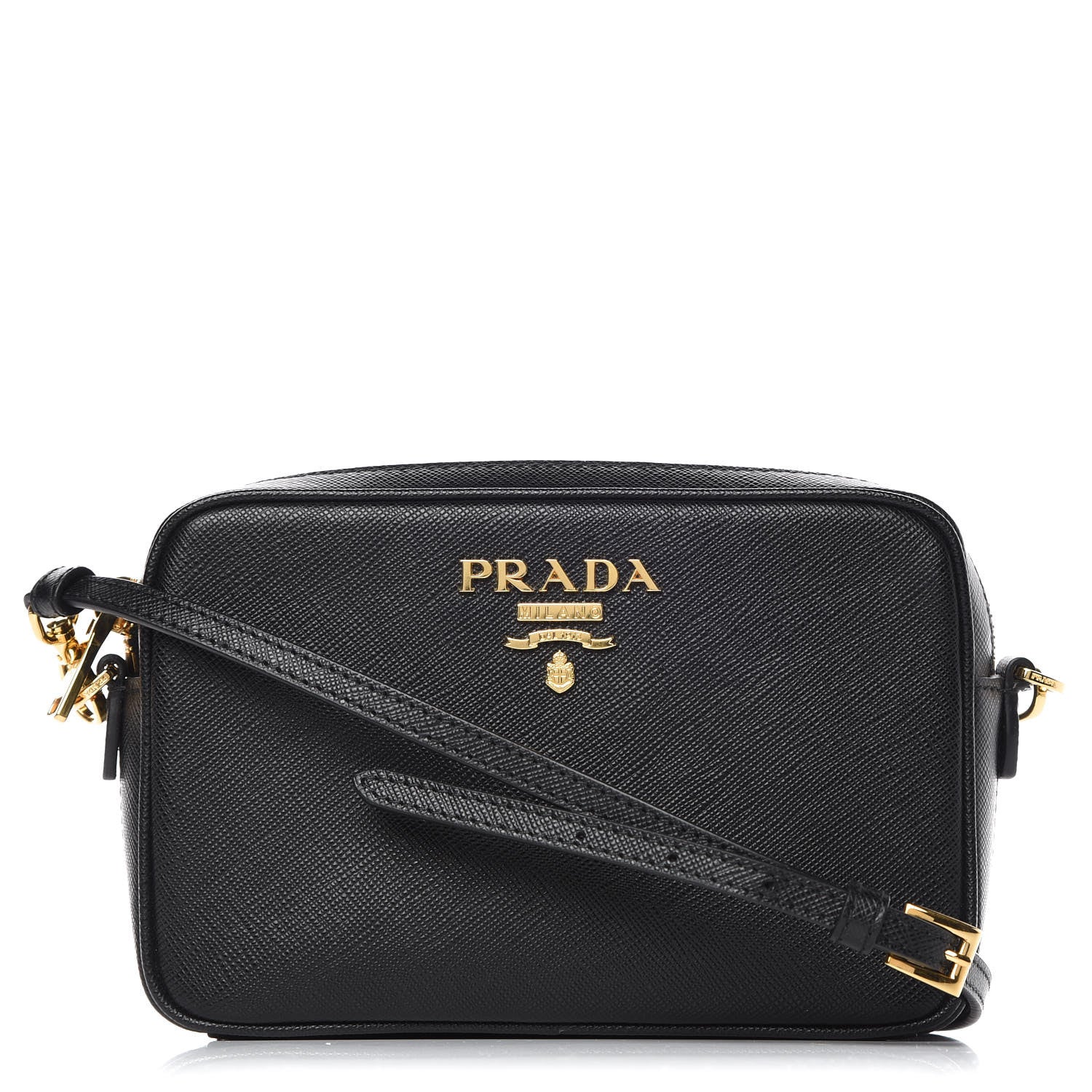 Prada Saffiano Small Camera Crossbody Bag Black 1 of 9