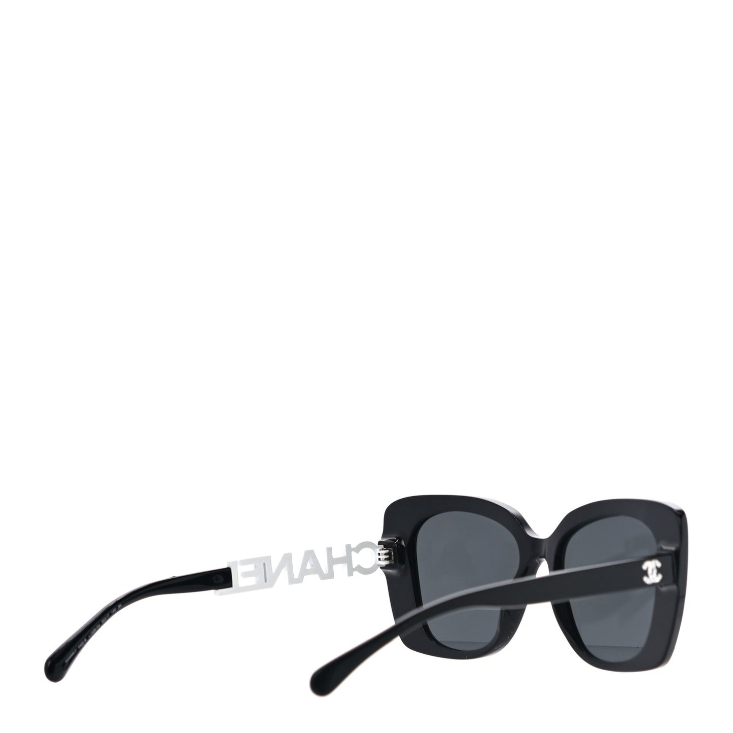 Acetate Strass Square Sunglasses 5422-B Black White
