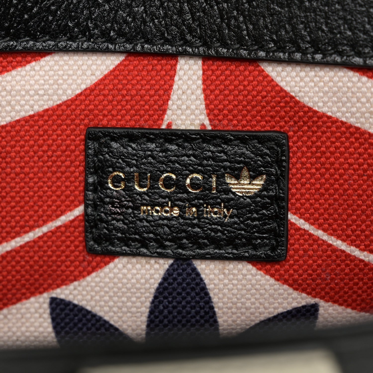 Gucci X ADIDAS Textured Dollar Calfskin Web Small Trefoil Horsebit 1955 Shoulder Bag Black Off White 6 of 11
