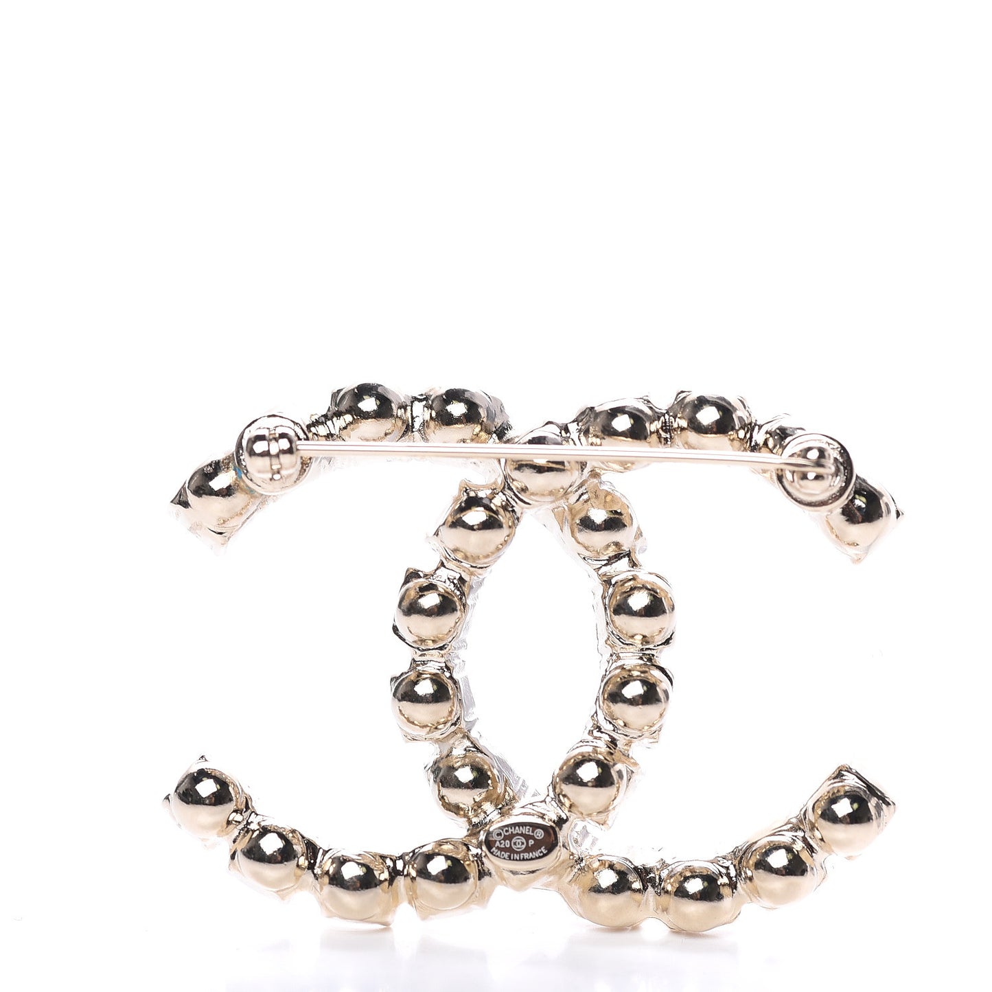Crystal CC Brooch Gold