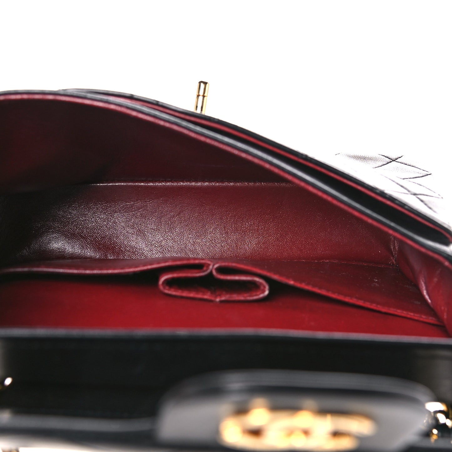 Lambskin Quilted Small Double Flap Black
