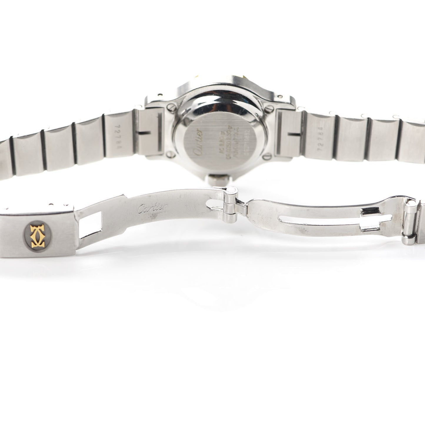 Stainless Steel 18K Yellow Gold 25mm Santos Octagon Automatic Watch
