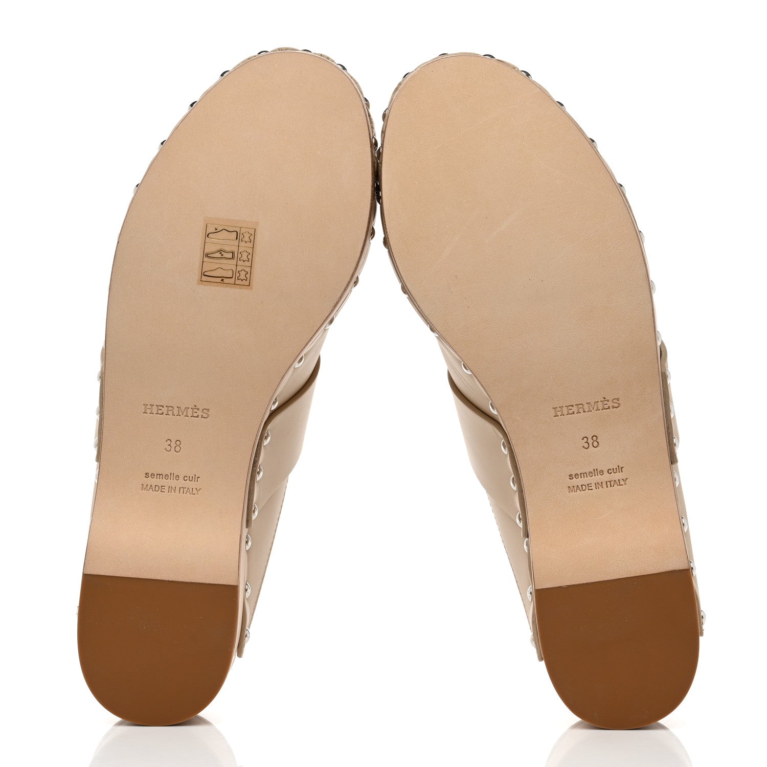 Hermes Calfskin Calya Mules 38 Hetre 5 of 8