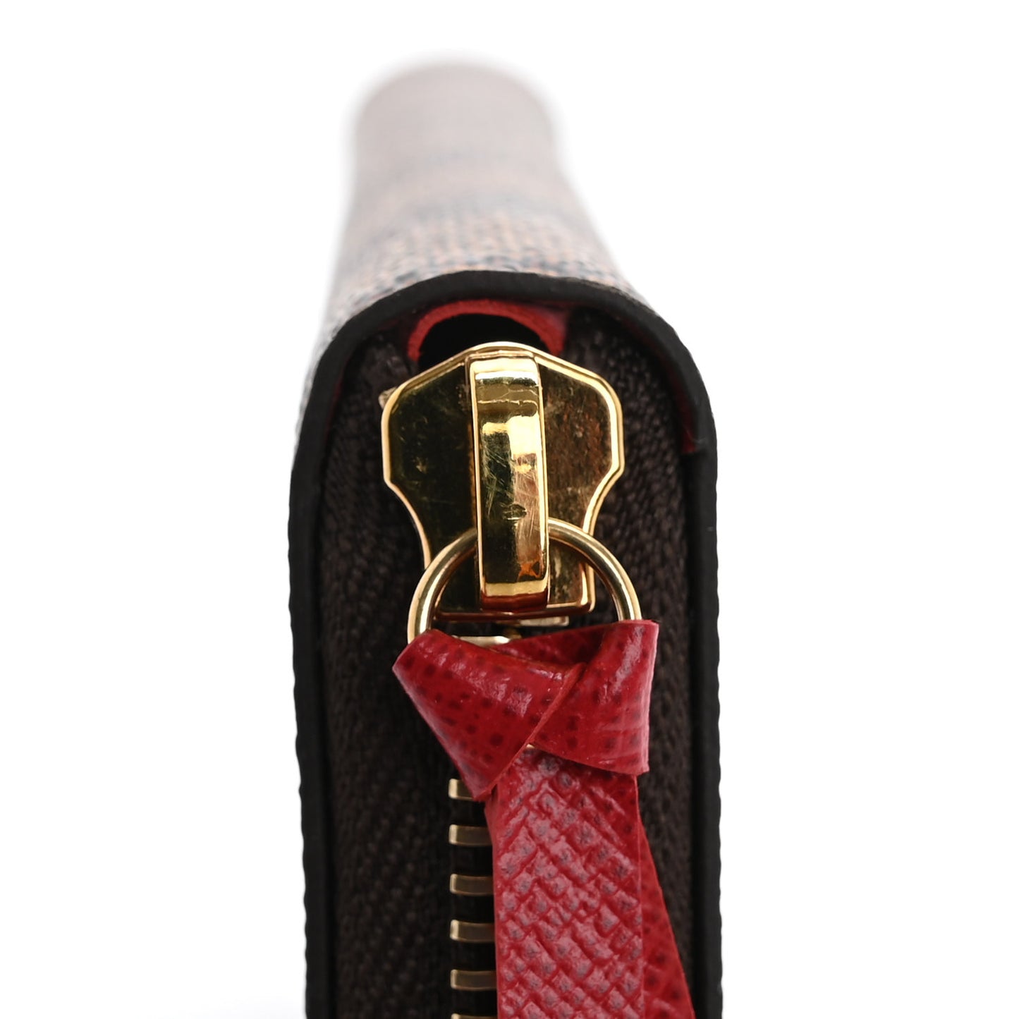 Damier Ebene Clemence Wallet Cherry