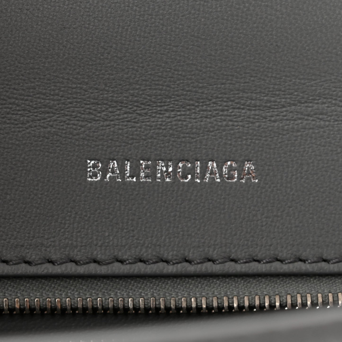 Shiny Calfskin Crocodile Embossed Small Hourglass Top Handle Bag Balenciaga Grey
