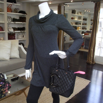 Chanel Calfskin Quilted Small Cambon Tote Black 2 of 12
