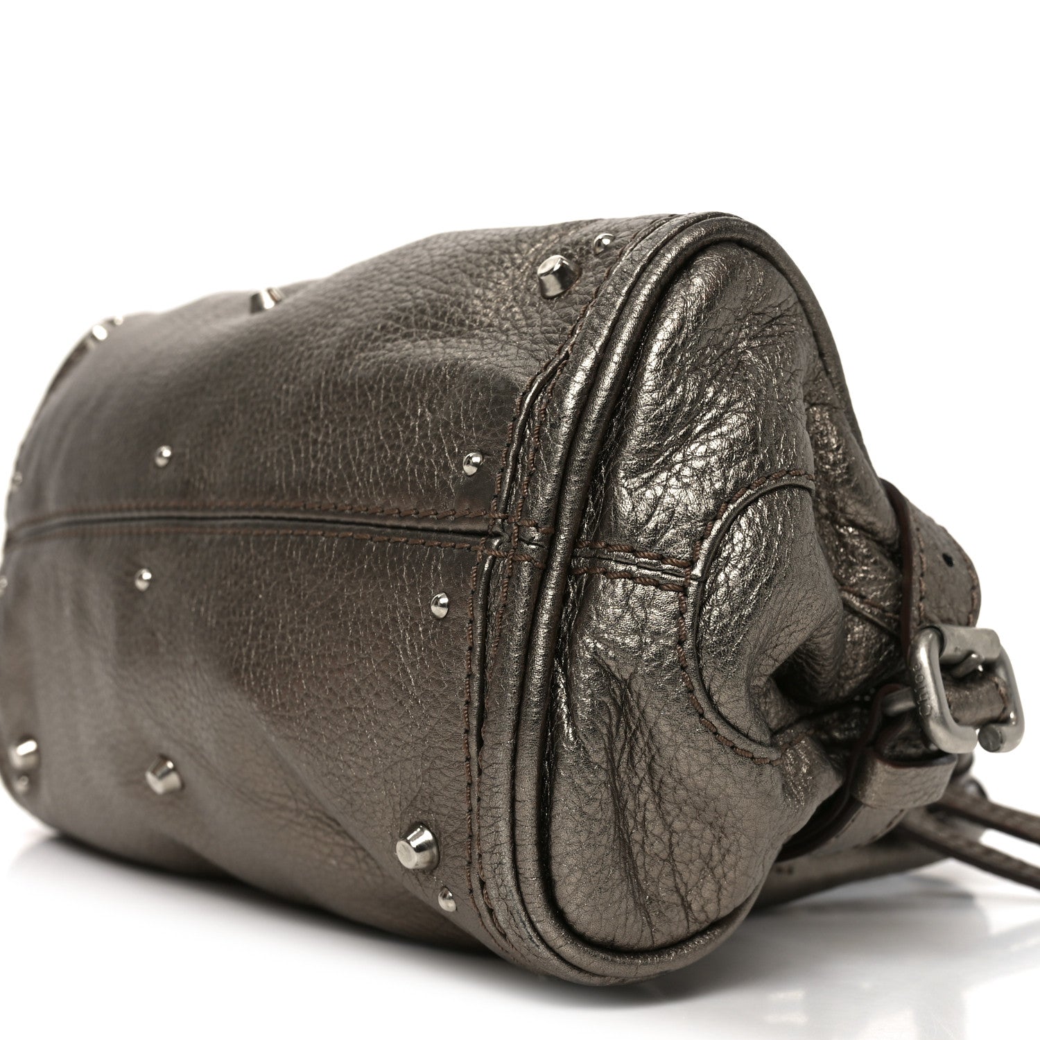 Chloe Metallic Calfskin Small Paddington Satchel Acier 1859105