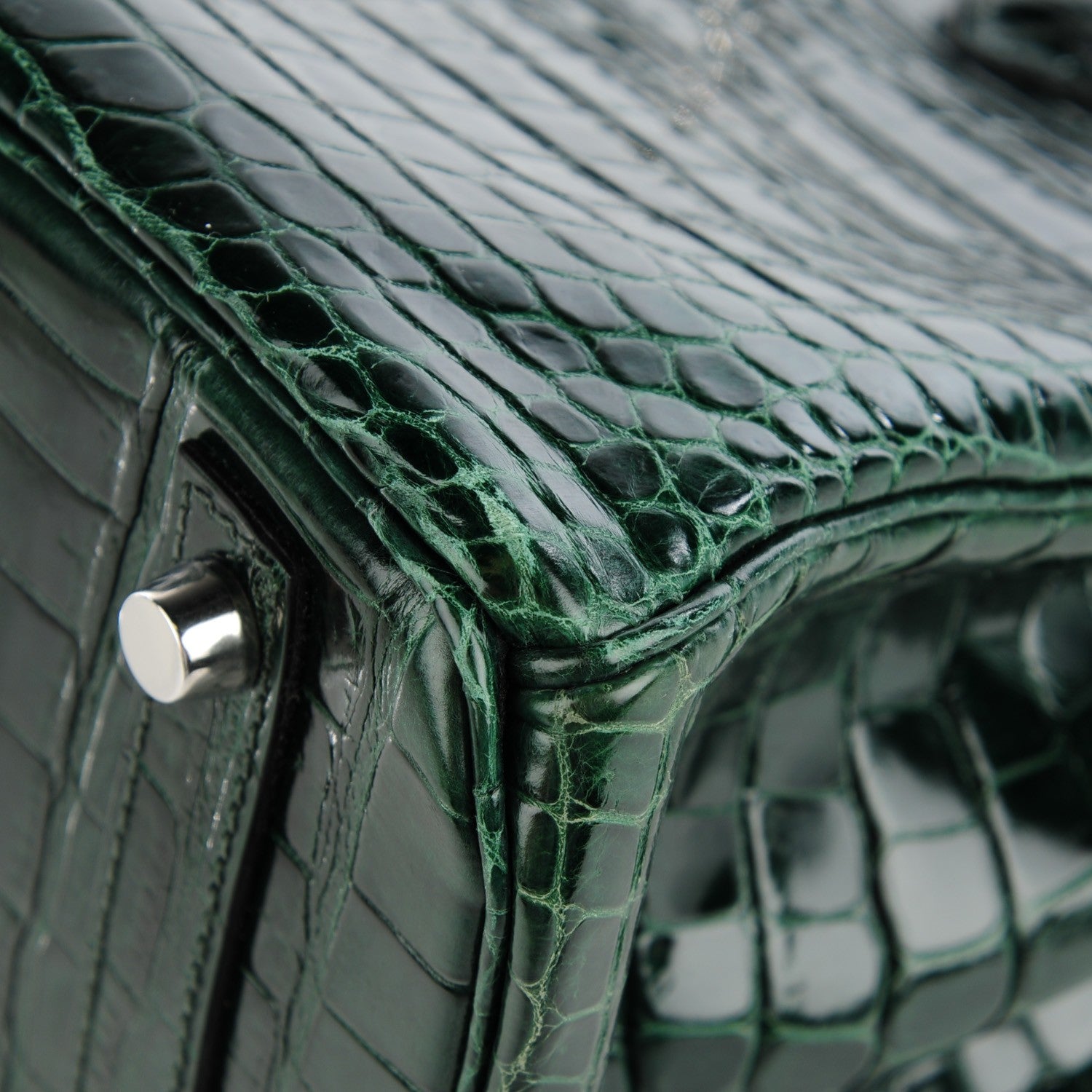 Hermes Shiny Porosus Crocodile Birkin 30 Vert Fonce 14 of 20