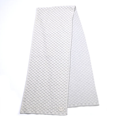 Chanel Wool CC Scarf Grey Ivory 2 of 4