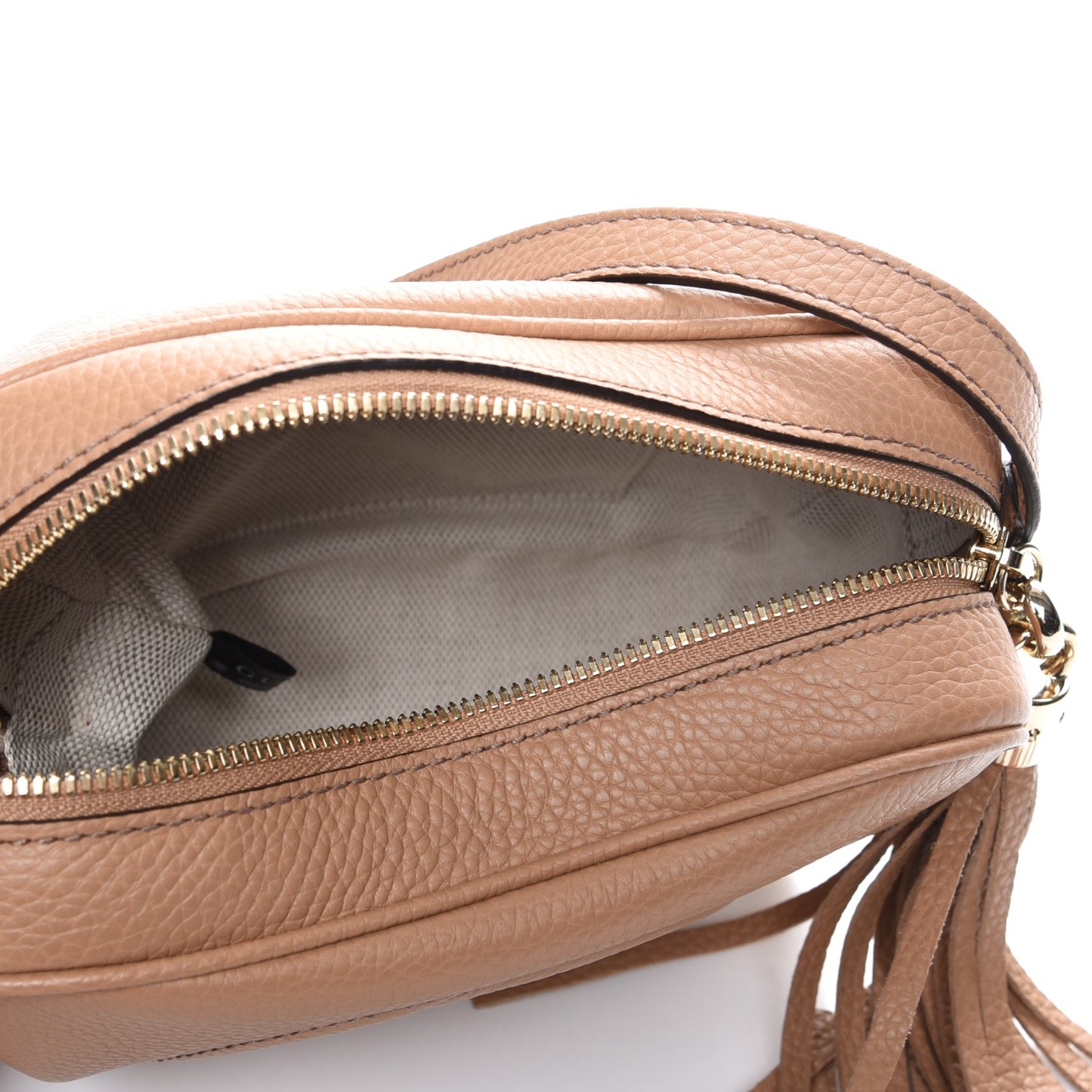Pebbled Calfskin Small Soho Disco Bag Camelia