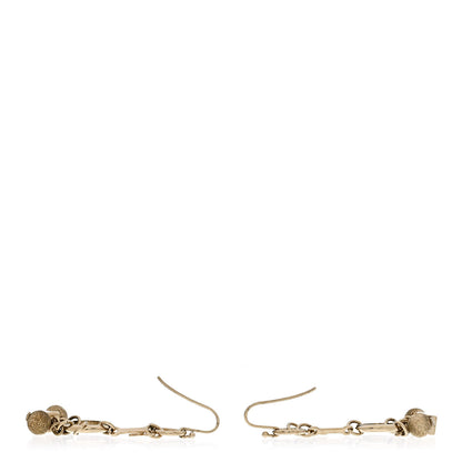 Fendi Metal Cube FF Hoop Drop Earrings Gold Silver 3 of 5