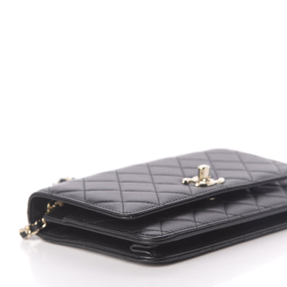 Chanel Lambskin Quilted Trendy CC Wallet On Chain WOC Black 8 of 13