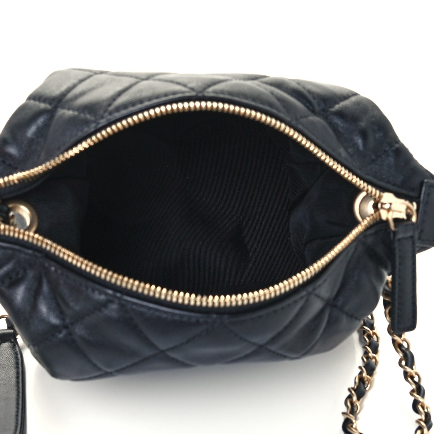 Lambskin Quilted Small Perfect Meeting Hobo Black