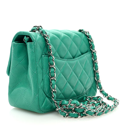 Chanel Lambskin Quilted Mini Square Flap Green 3 of 9