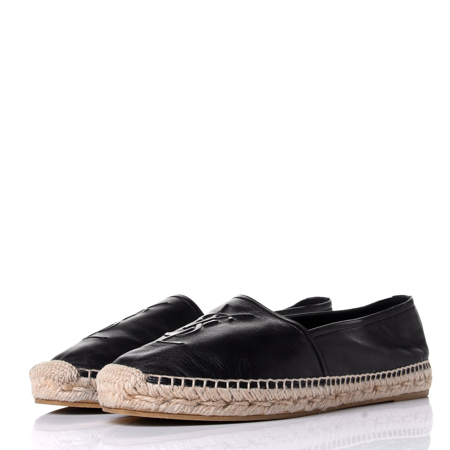 Lambskin Monogram Espadrilles 41 Black