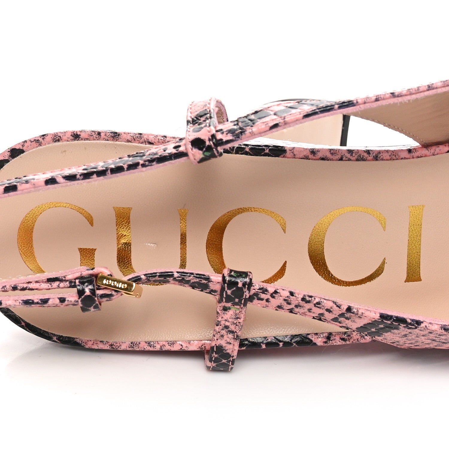 Gucci Calfskin Python Print Horsebit Platform 35/120mm Slingback Pumps 40 Wild Rose 7 of 9