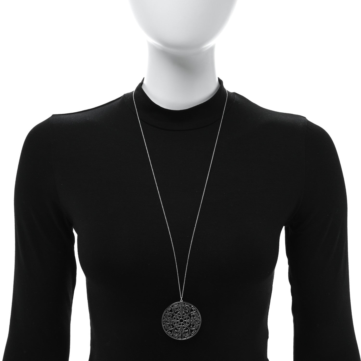 Tiffany Sterling Silver Enchant Round Medallion Pendant Necklace 2 of 5