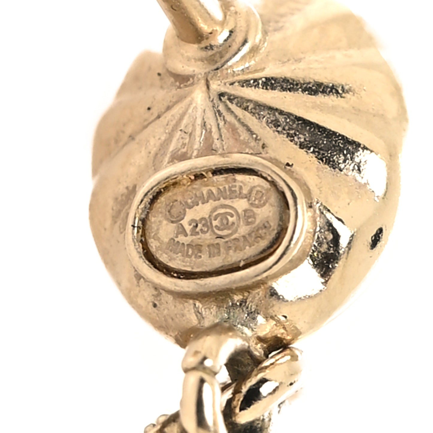 Crystal CC Drop Earrings Gold