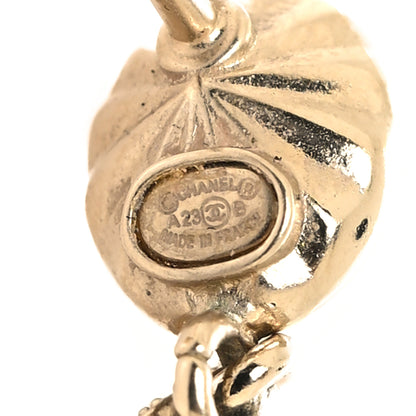 Chanel Crystal CC Drop Earrings Gold 4 of 6
