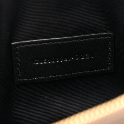 Saint Laurent Grained Lambskin Quilted Mini Becky Double Zip Bag Taupe 6 of 13