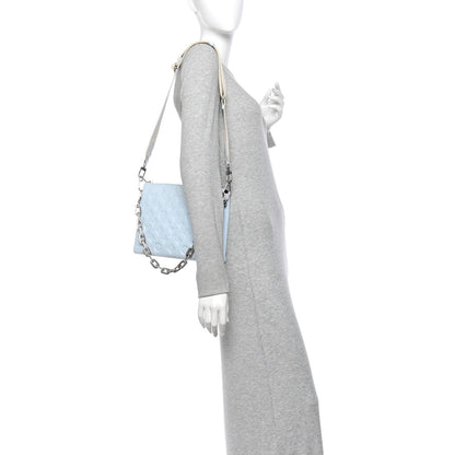 Louis Vuitton Lambskin Embossed Monogram Coussin PM Ice Blue 2 of 9