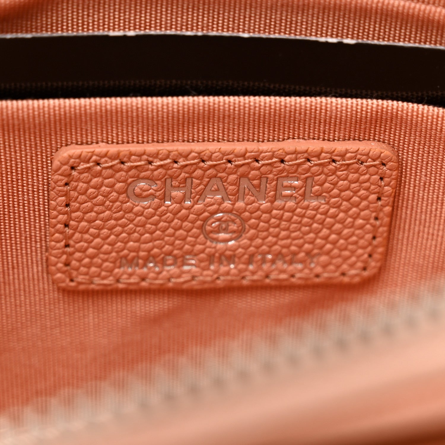 Chanel Caviar CC Zip Pouch Light Pink Black 5 of 8
