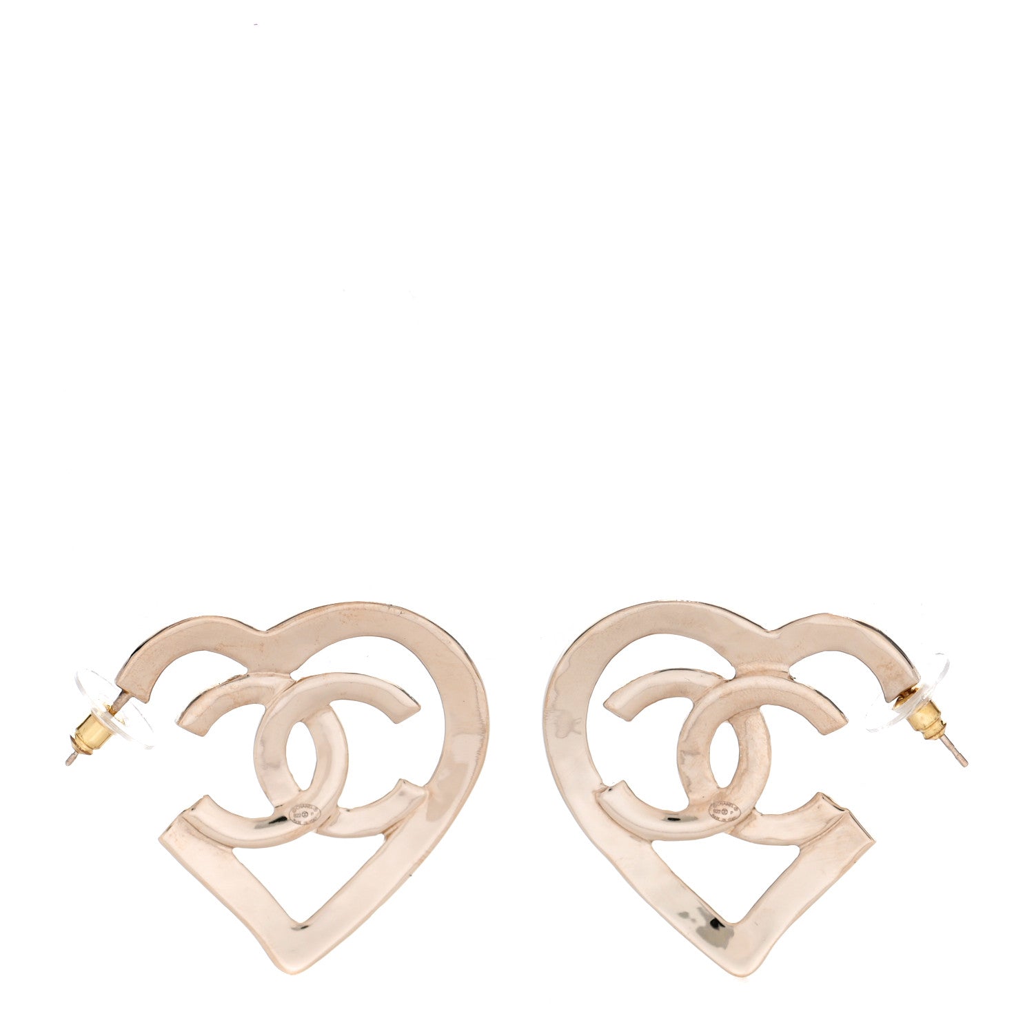 Chanel Metal CC Heart Coco In Love Hoop Earrings Gold 3 of 7