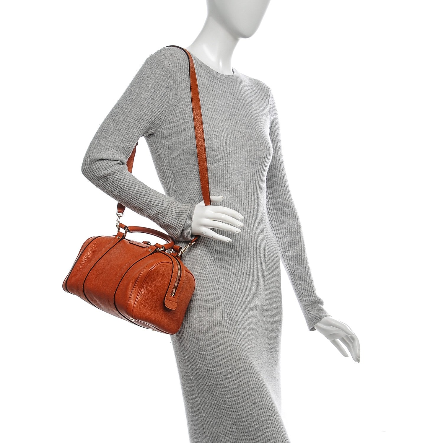 Gucci Pebbled Calfskin Small Boston Orange 2 of 7