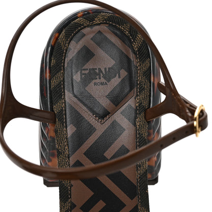 Fendi Jacquard Calfskin FF Tortoise Promenade Ankle Strap Loafer Pumps 38 Tobacco 7 of 7