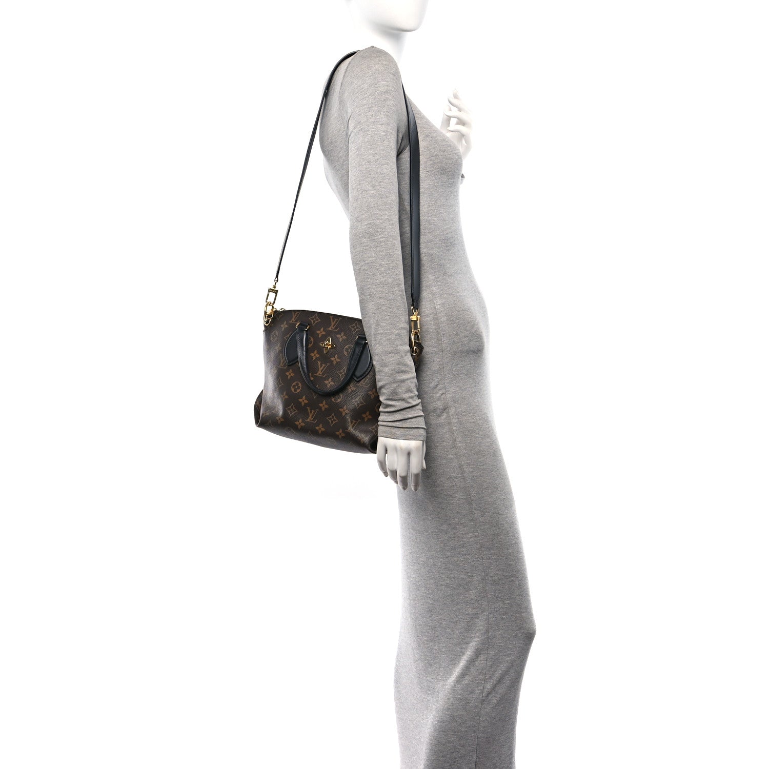 Louis Vuitton Monogram Flower Zipped Tote PM Black 2 of 9