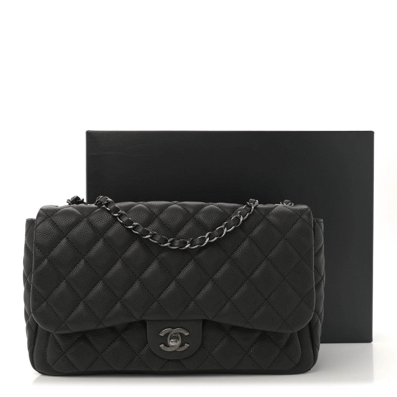 Chanel Caviar Quilted Large Now and Forever Flap Black 12 of 12