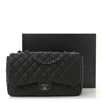 Chanel Caviar Quilted Large Now and Forever Flap Black 12 of 12
