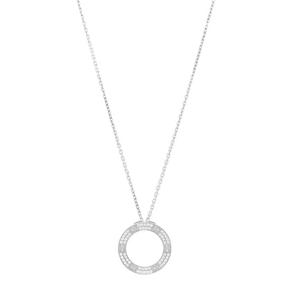 Cartier 18K White Gold Diamond LOVE Paved Necklace 1 of 5