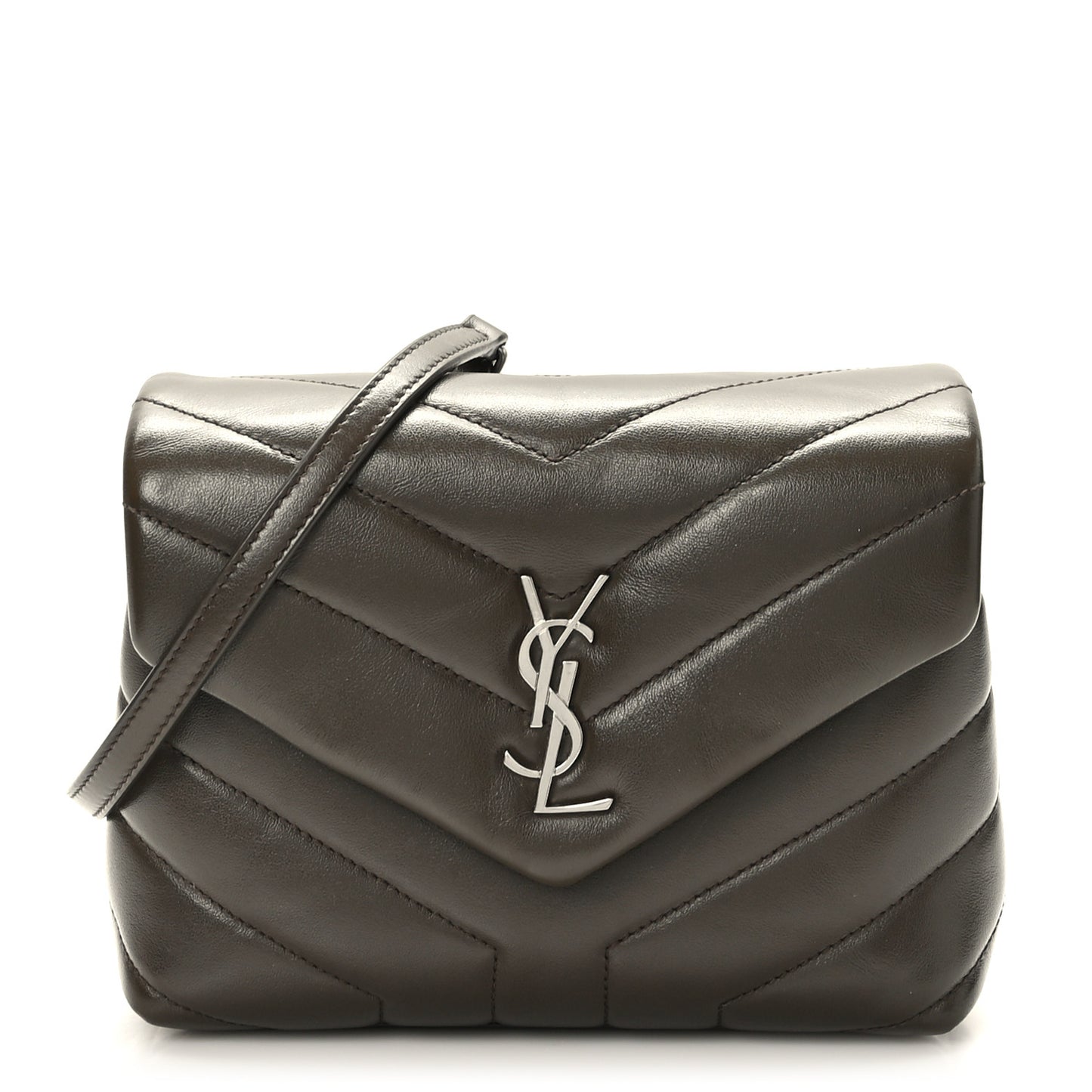 Calfskin Y Quilted Monogram Toy Loulou Crossbody Bag Military Olive