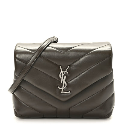 Saint Laurent Calfskin Y Quilted Monogram Toy Loulou Crossbody Bag Military Olive 1 of 9