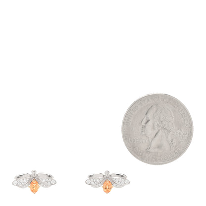 Tiffany Platinum 18K Yellow Gold Diamond Spessartine Paper Flowers Firefly Earrings 2 of 4