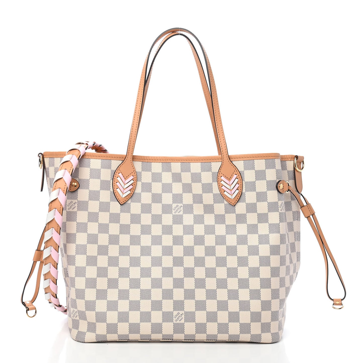 Damier Azur Braided Neverfull MM Pink