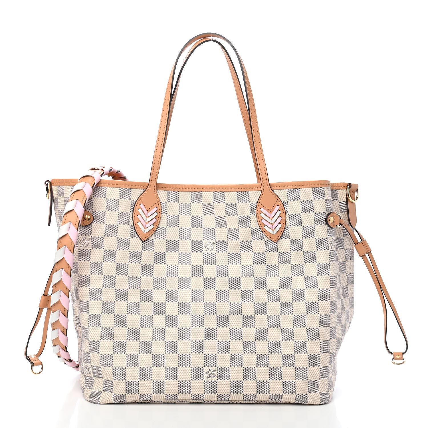 Louis Vuitton Damier Azur Braided Neverfull MM Pink 3 of 10