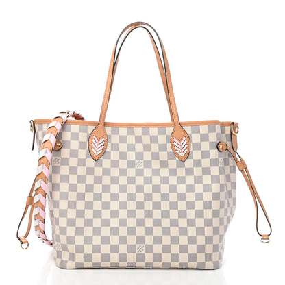 Louis Vuitton Damier Azur Braided Neverfull MM Pink 3 of 10