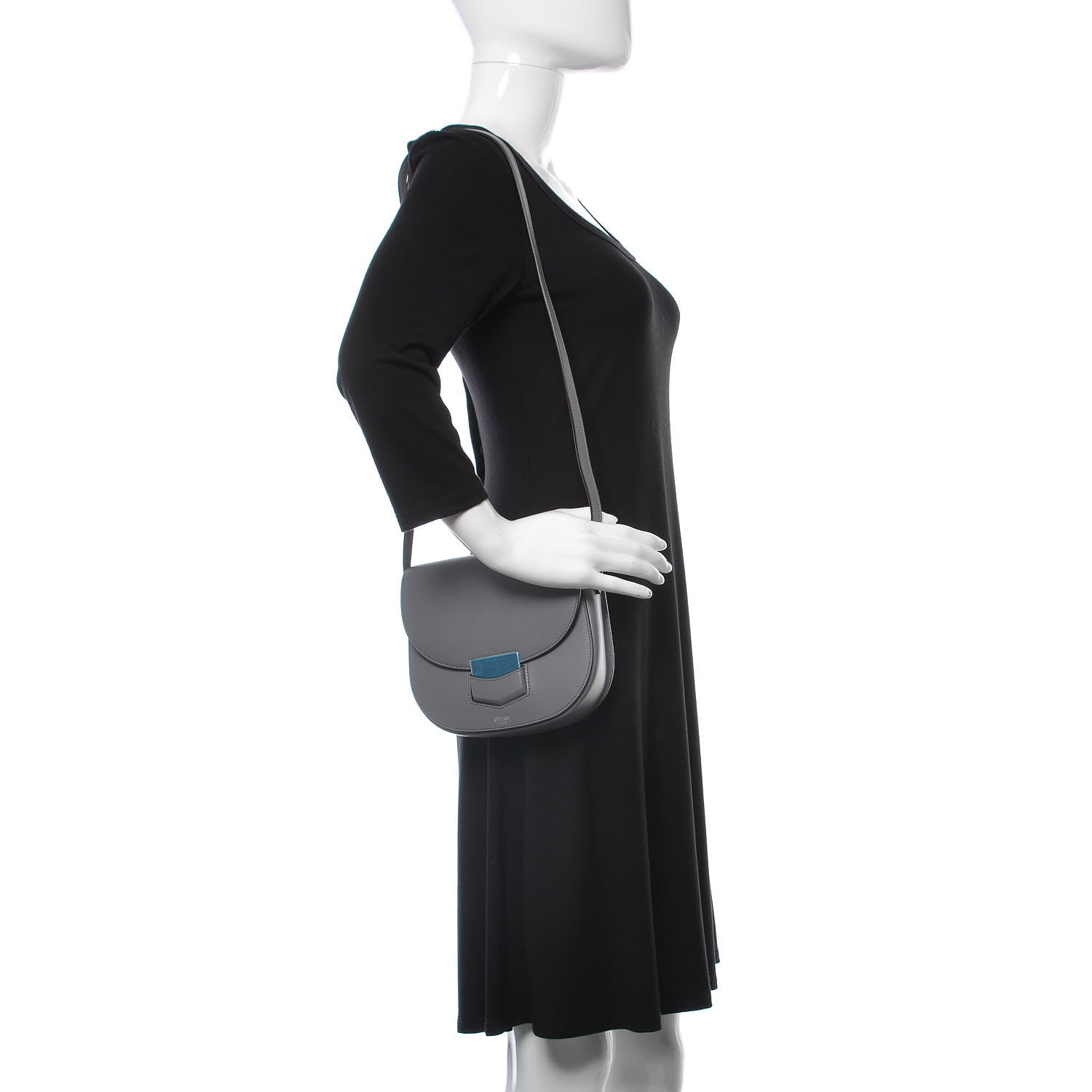 Celine Smooth Calfskin Small Trotteur Storm 2 of 8