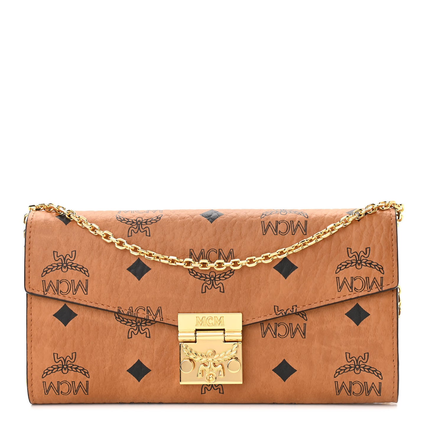 Visetos Large Patricia Wallet On Chain Cognac