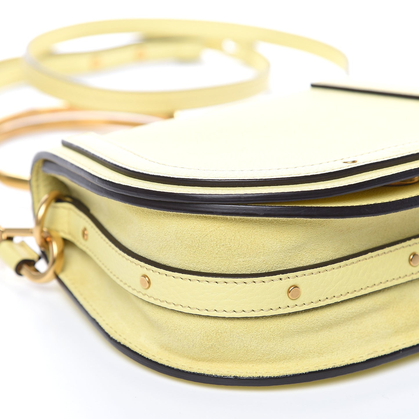 Calfskin Suede Small Nile Bracelet Bag Lemonade