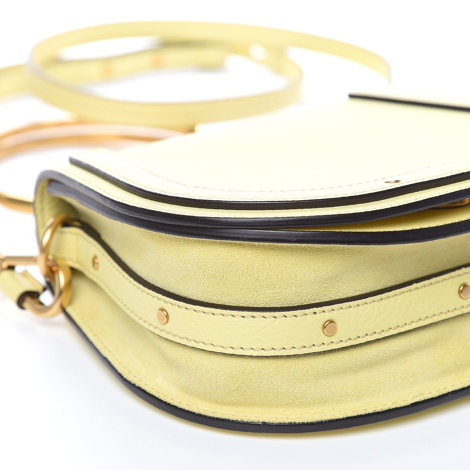 Chloe Calfskin Suede Small Nile Bracelet Bag Lemonade 8 of 14