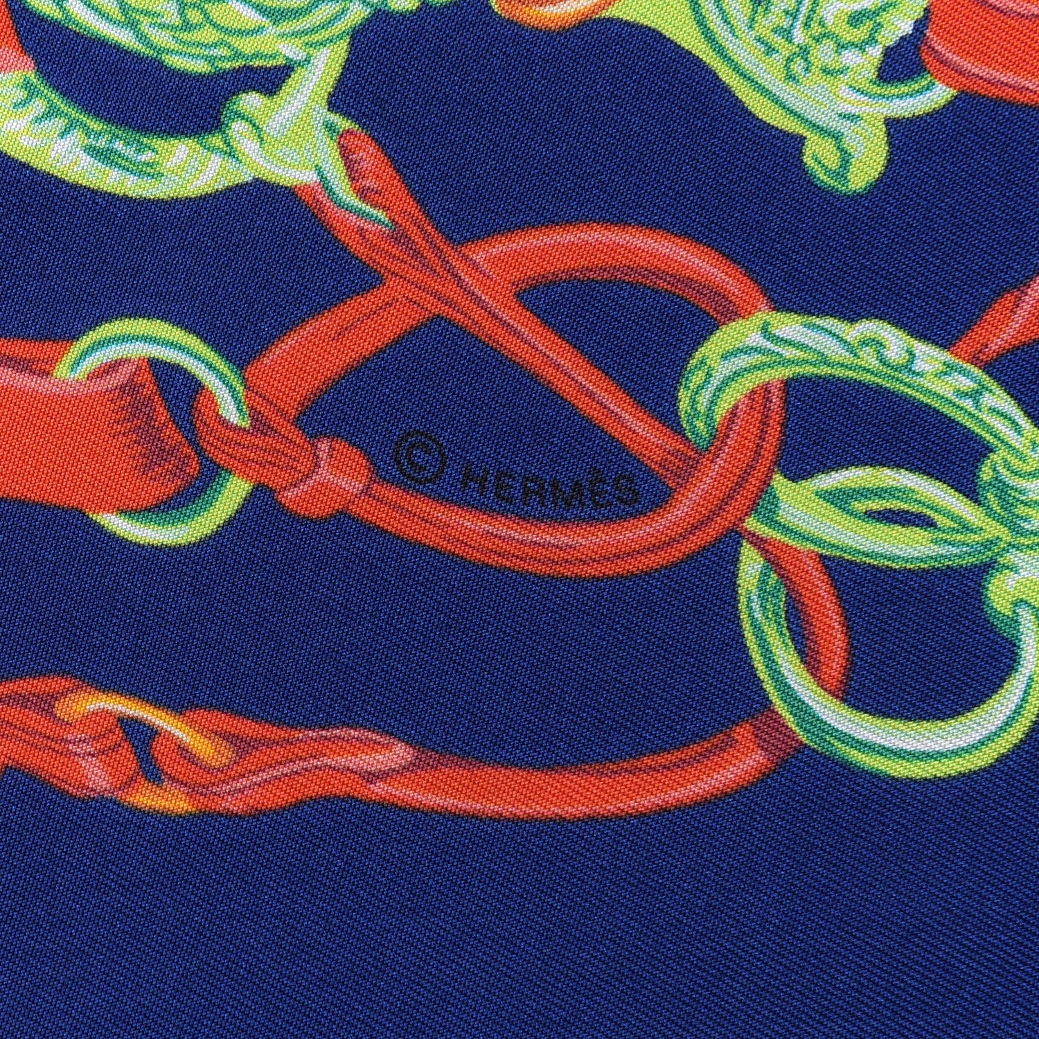 Hermes Silk Brides De Gala Maxi Twilly Bleu Electrique Vert Marine 3 of 5