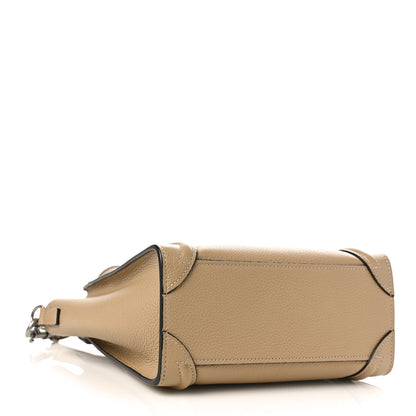 Celine Drummed Calfskin Nano Luggage Dune 4 of 8