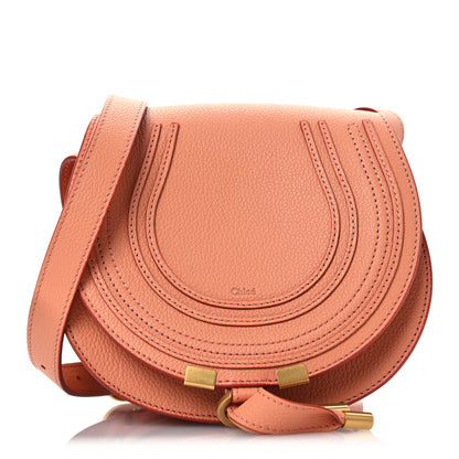 Chloe Grained Calfskin Small Marcie Saddle Bag Wood Rose 1 of 12